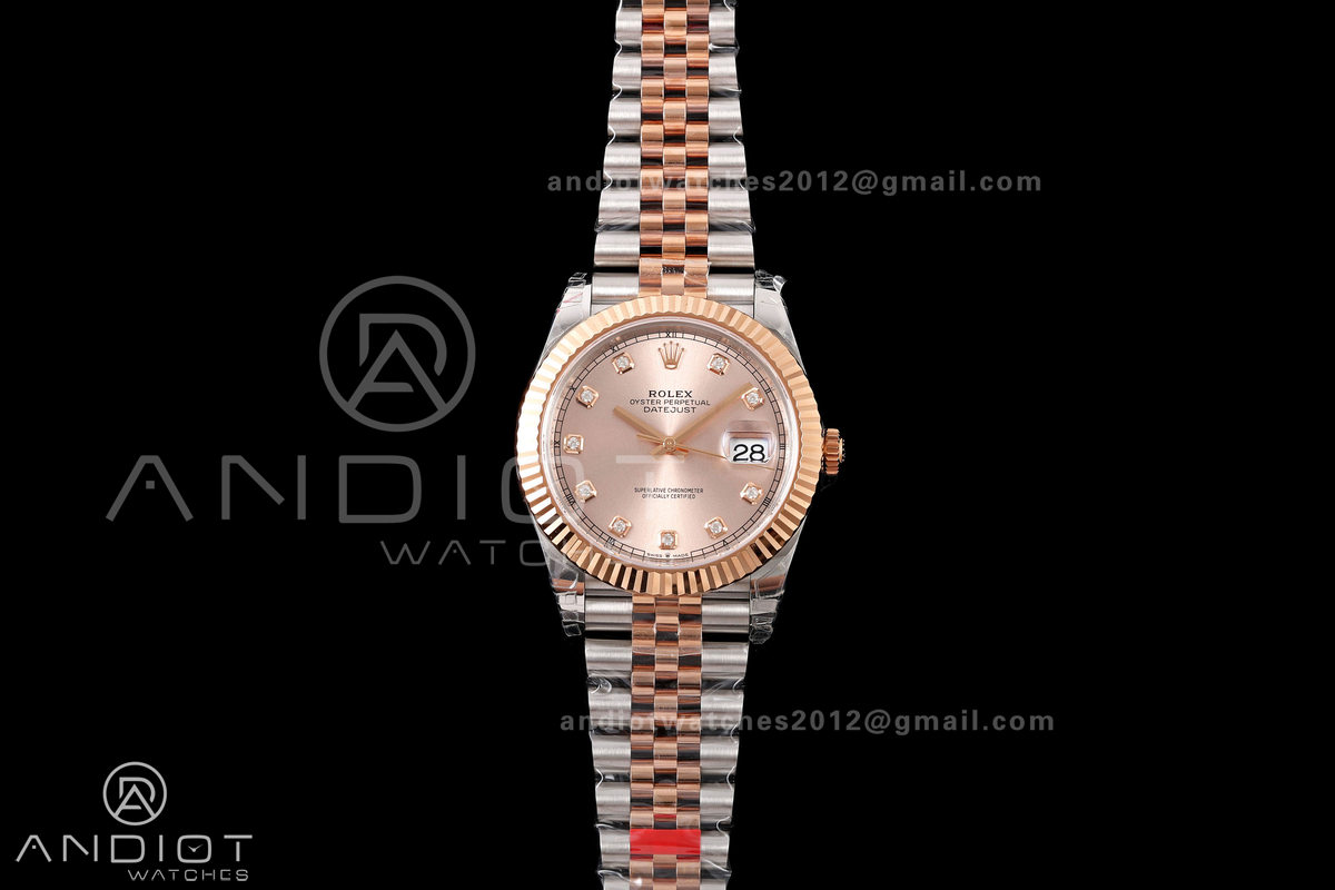 DateJust 41 126331 SS/RG VSF 1:1 Best Edition RG Diamonds Dial on Jubilee Bracelet VS3235 V2